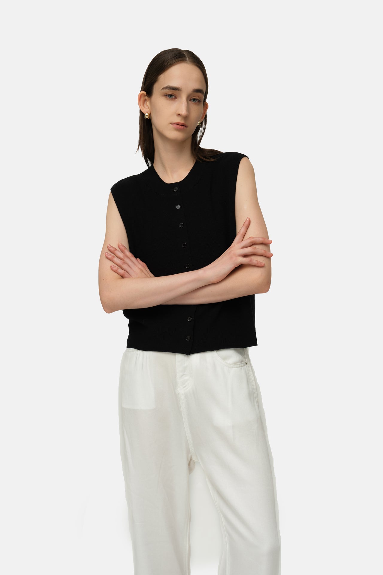 Aura Knit Vest - Black